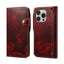 Denior B01 Oil Wax Cowhide Magnetic Button Genuine Leather Case