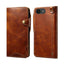 Denior B01 Oil Wax Cowhide Magnetic Button Genuine Leather Case