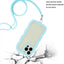 Candy Color Wave TPU Clear PC Phone Case with Lanyard