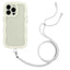 Candy Color Wave TPU Clear PC Phone Case with Lanyard