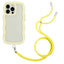 Candy Color Wave TPU Clear PC Phone Case with Lanyard
