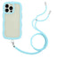 Candy Color Wave TPU Clear PC Phone Case with Lanyard