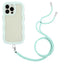 Candy Color Wave TPU Clear PC Phone Case with Lanyard