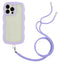 Candy Color Wave TPU Clear PC Phone Case with Lanyard