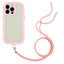 Candy Color Wave TPU Clear PC Phone Case with Lanyard
