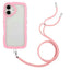 Candy Color Wave TPU Clear PC Phone Case with Lanyard