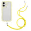 Candy Color Wave TPU Clear PC Phone Case with Lanyard