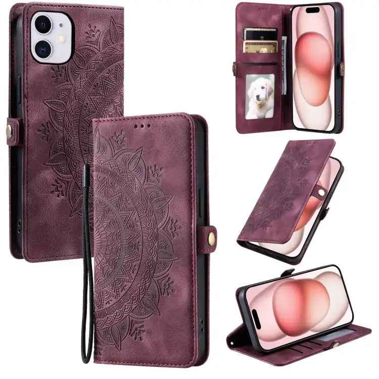 Skin Feel Totem Embossed Leather Phone Case