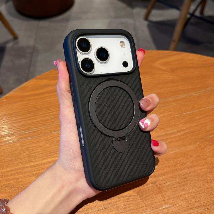 Carbon Fiber MagSafe 360 Degree Rotating Holder Phone Case