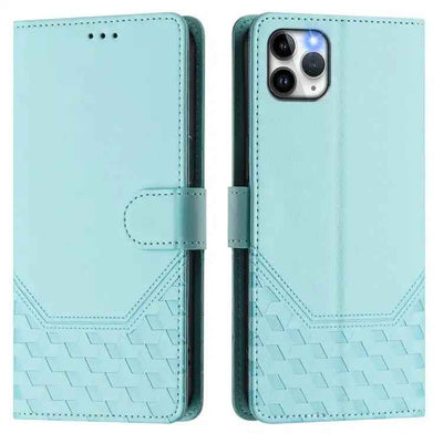 Honeycomb Embossing RFID Leather Phone Case