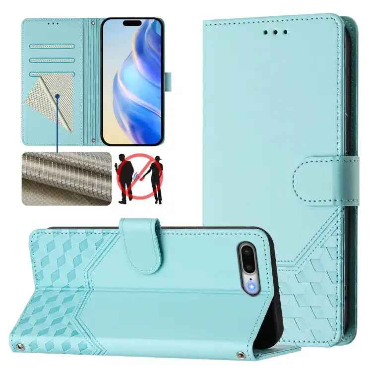 Honeycomb Embossing RFID Leather Phone Case