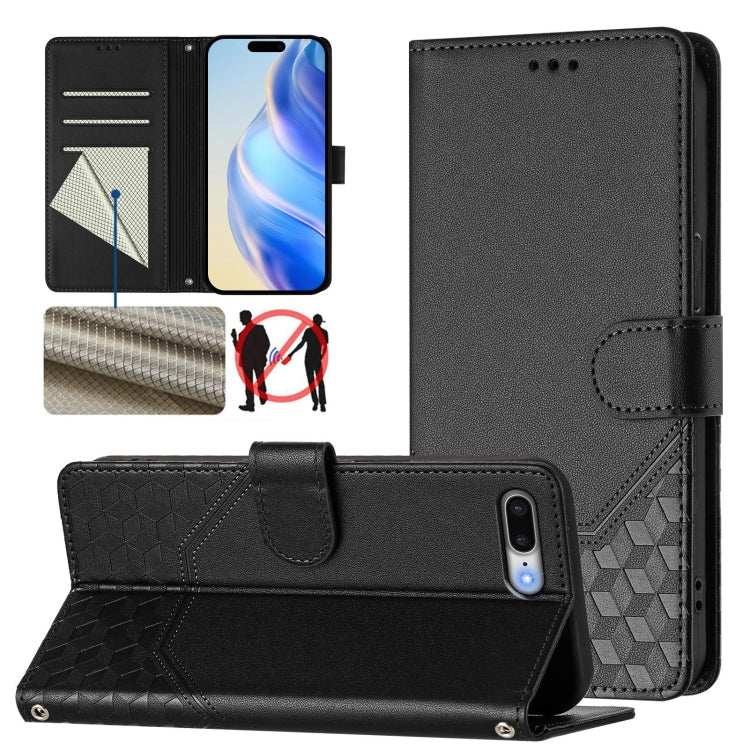 Honeycomb Embossing RFID Leather Phone Case