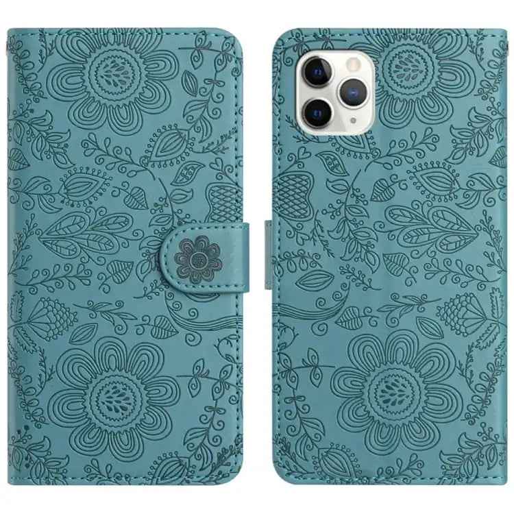Floral Embossed Pattern Leather Phone Case