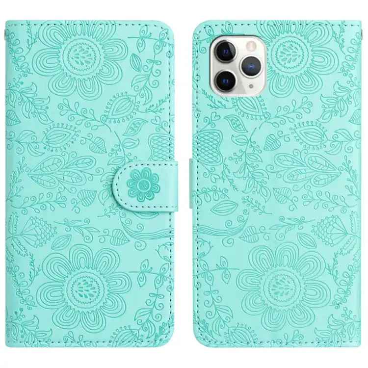 Floral Embossed Pattern Leather Phone Case