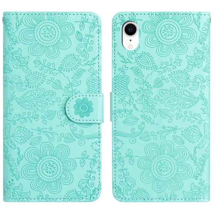 Floral Embossed Pattern Leather Phone Case