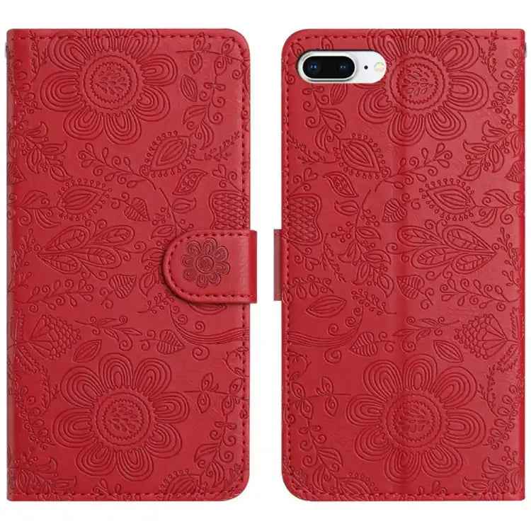 Floral Embossed Pattern Leather Phone Case