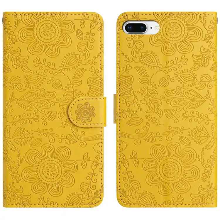 Floral Embossed Pattern Leather Phone Case