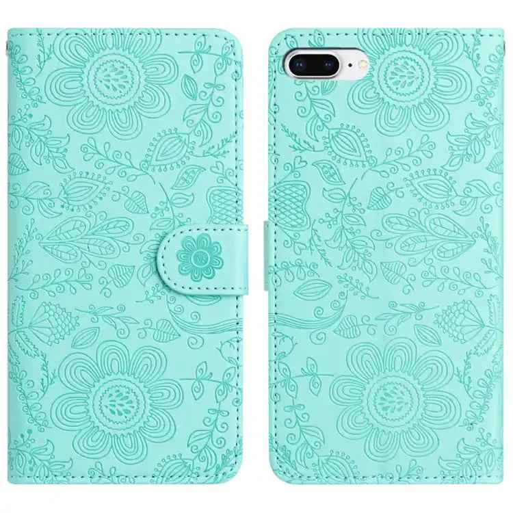 Floral Embossed Pattern Leather Phone Case
