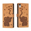 Cartoon Elephant Embossed Leather Phone Case
