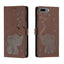 Cartoon Elephant Embossed Leather Phone Case