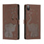 Cartoon Elephant Embossed Leather Phone Case