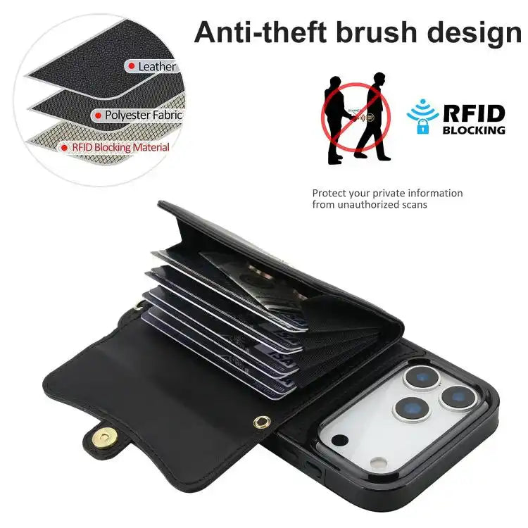 RFID Card Slot Phone Case with Long Lanyard