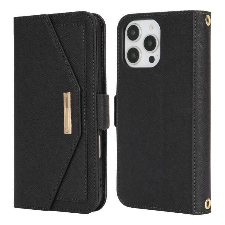 Cross Texture Crossbody Lanyard Leather Phone Case