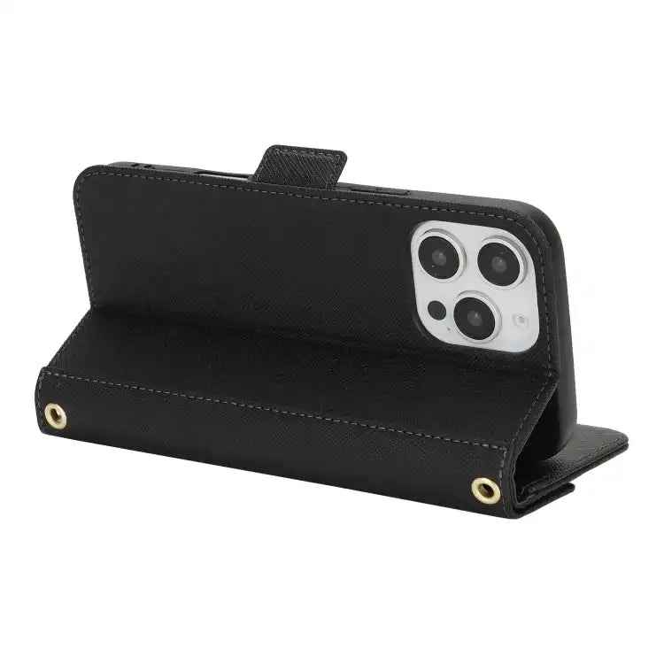 Cross Texture Crossbody Lanyard Leather Phone Case