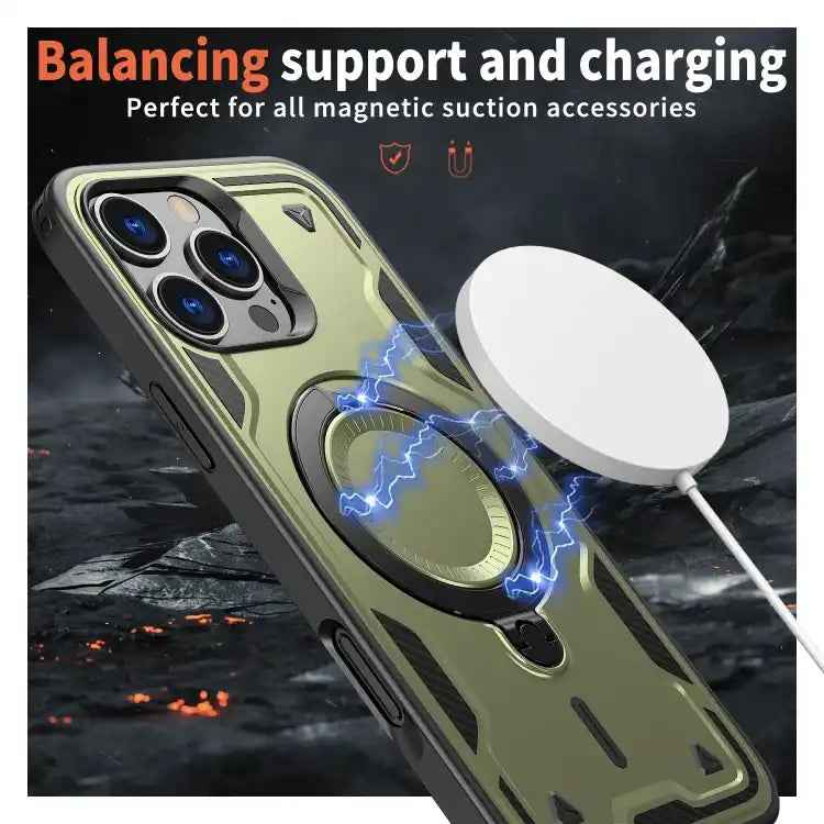 PC Hybrid TPU Armor MagSafe Ring Holder Phone Case