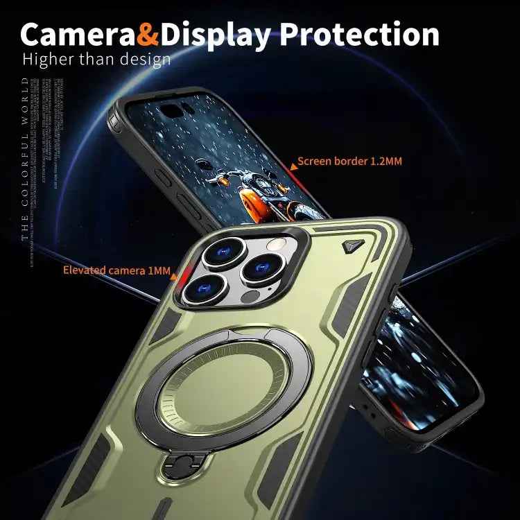 PC Hybrid TPU Armor MagSafe Ring Holder Phone Case