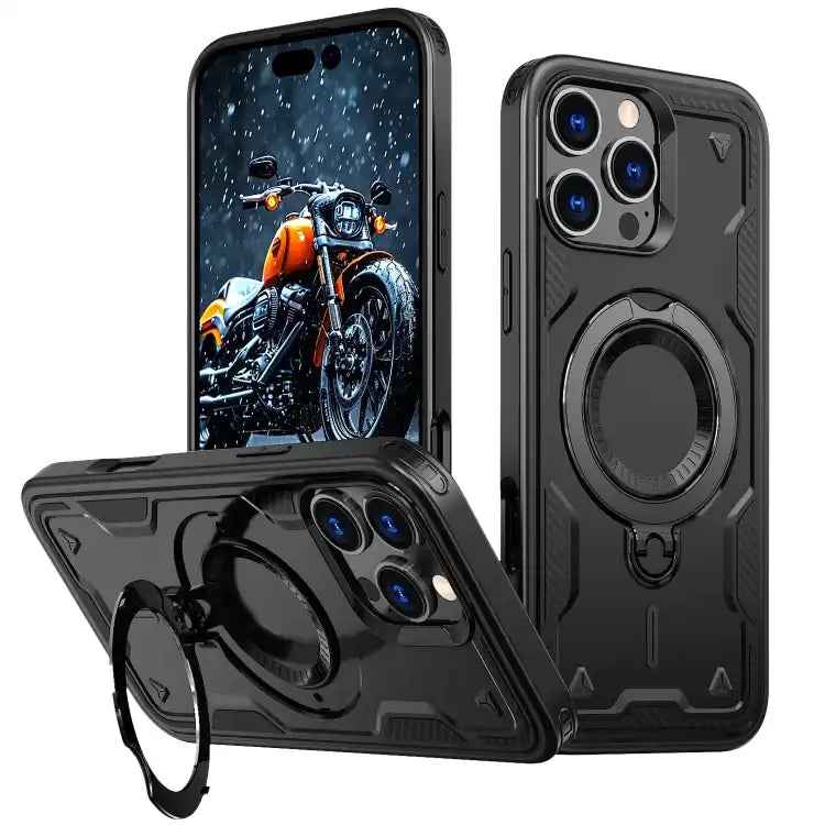 PC Hybrid TPU Armor MagSafe Ring Holder Phone Case