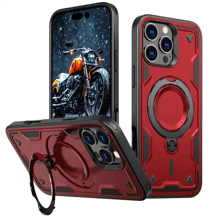 PC Hybrid TPU Armor MagSafe Ring Holder Phone Case