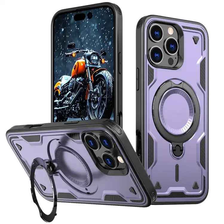 PC Hybrid TPU Armor MagSafe Ring Holder Phone Case