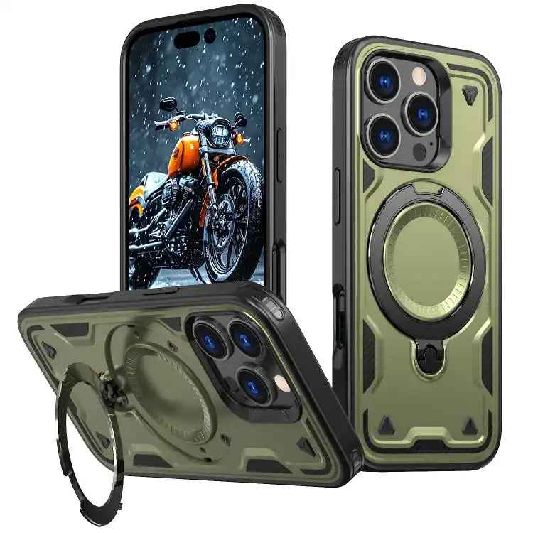 PC Hybrid TPU Armor MagSafe Ring Holder Phone Case
