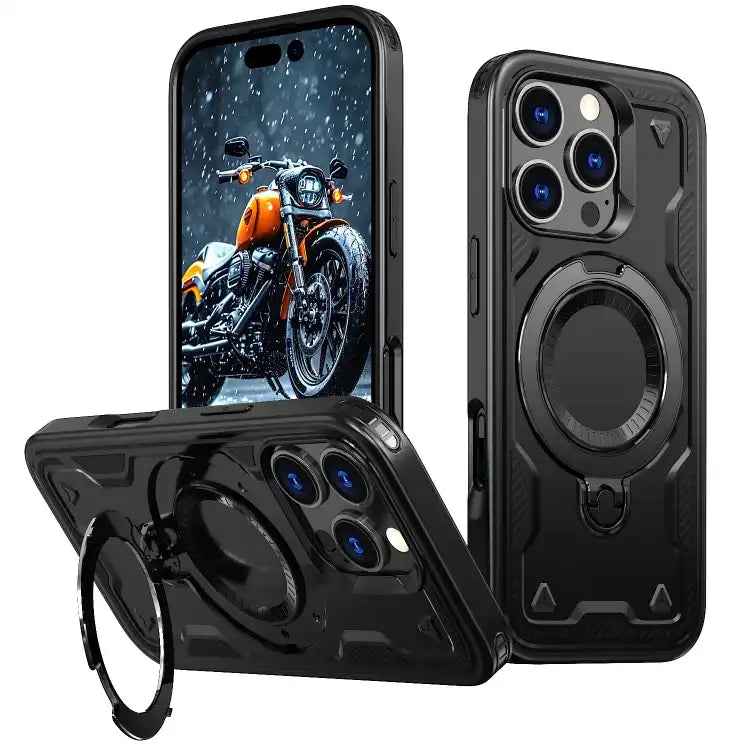 PC Hybrid TPU Armor MagSafe Ring Holder Phone Case