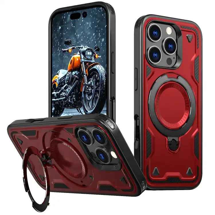 PC Hybrid TPU Armor MagSafe Ring Holder Phone Case