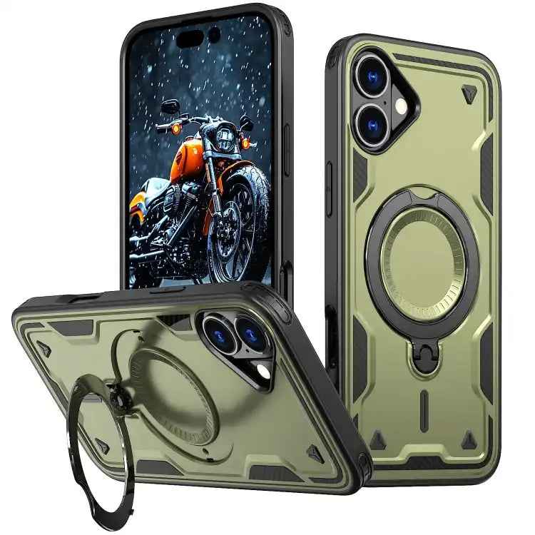 PC Hybrid TPU Armor MagSafe Ring Holder Phone Case