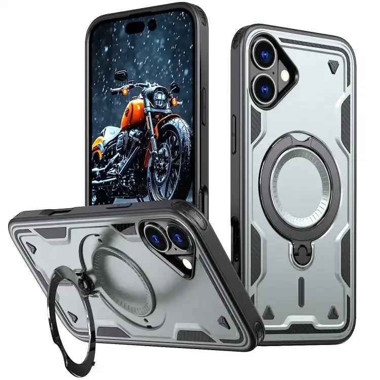 PC Hybrid TPU Armor MagSafe Ring Holder Phone Case