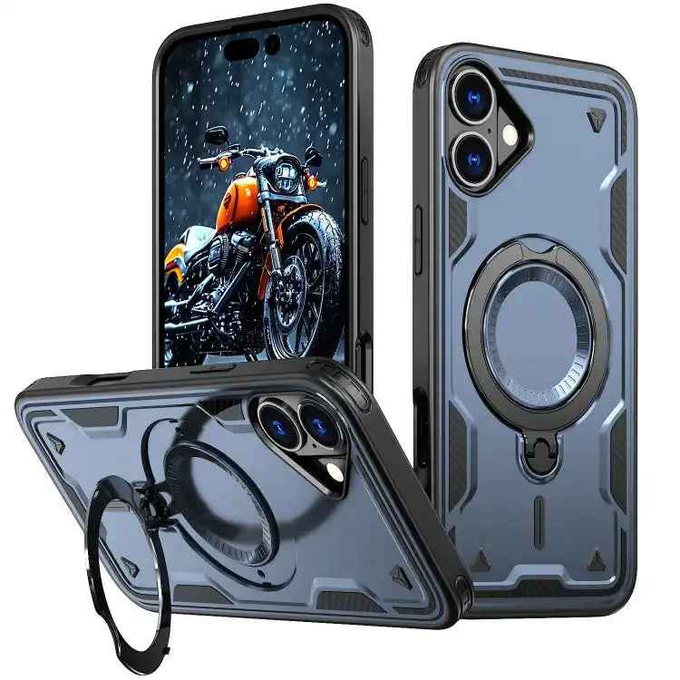 PC Hybrid TPU Armor MagSafe Ring Holder Phone Case