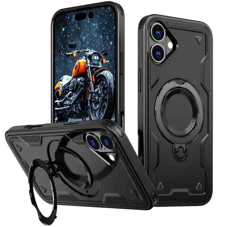 PC Hybrid TPU Armor MagSafe Ring Holder Phone Case
