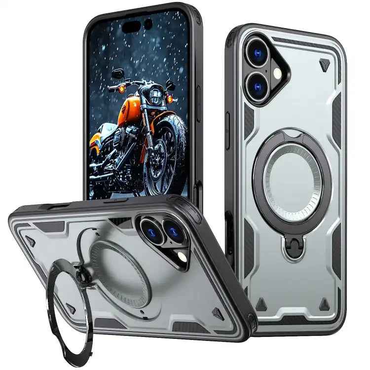 PC Hybrid TPU Armor MagSafe Ring Holder Phone Case