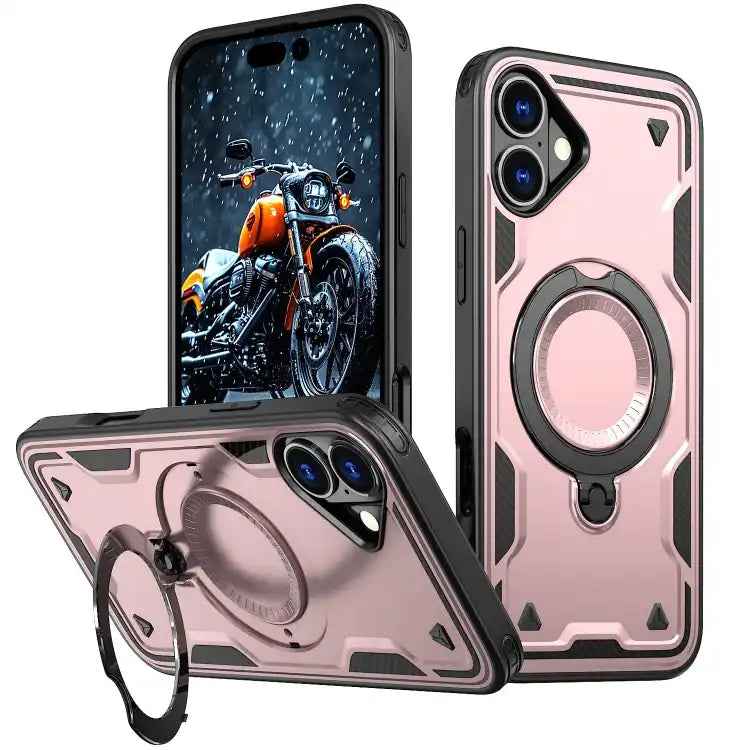 PC Hybrid TPU Armor MagSafe Ring Holder Phone Case