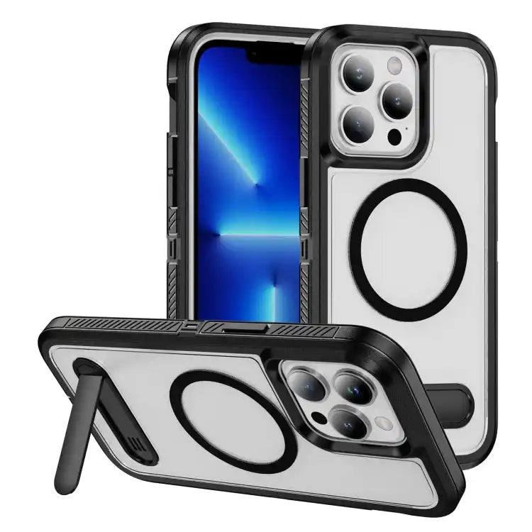 Guard MagSafe Holder Matte PC Hybrid TPU Phone Case