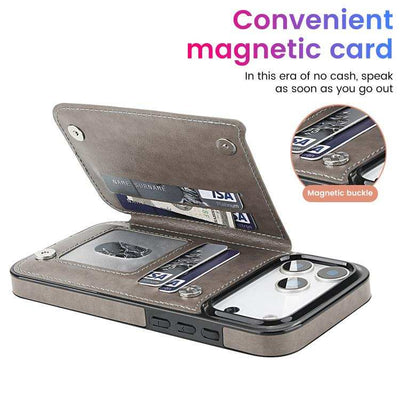 Double Buckle Mandala Leather Wallet Back Cover Phone Case