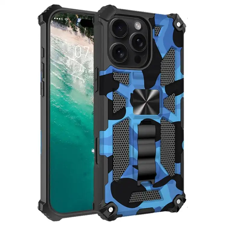 Camouflage Armor Kickstand TPU + PC Magnetic Phone Case