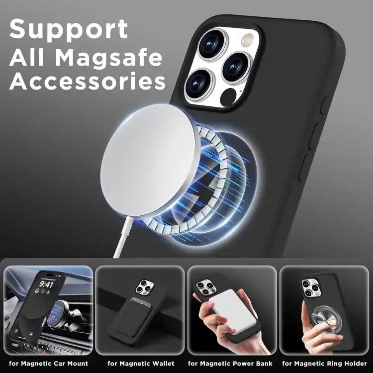 Silicone Suction Cup MagSafe Phone Case with Screen Film & Lens Film