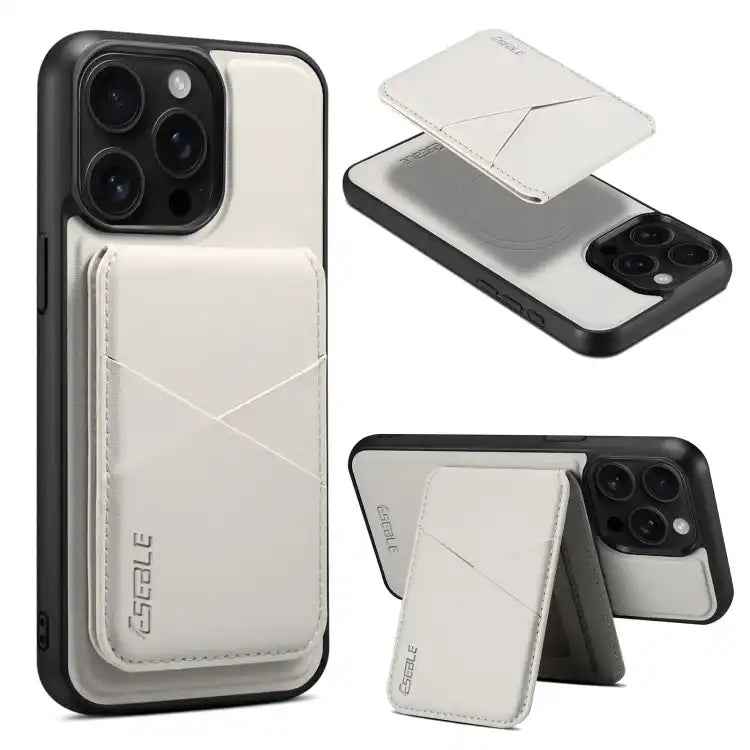 ESEBLE E3 Plain Texture Card Slots MagSafe RFID Leather Case
