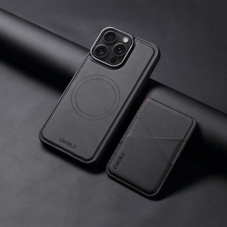 ESEBLE E3 Plain Texture Card Slots MagSafe RFID Leather Case