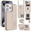 Wristband Vertical Flip Wallet Back Cover Phone Case with Long Lanyard