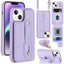 Wristband Vertical Flip Wallet Back Cover Phone Case with Long Lanyard
